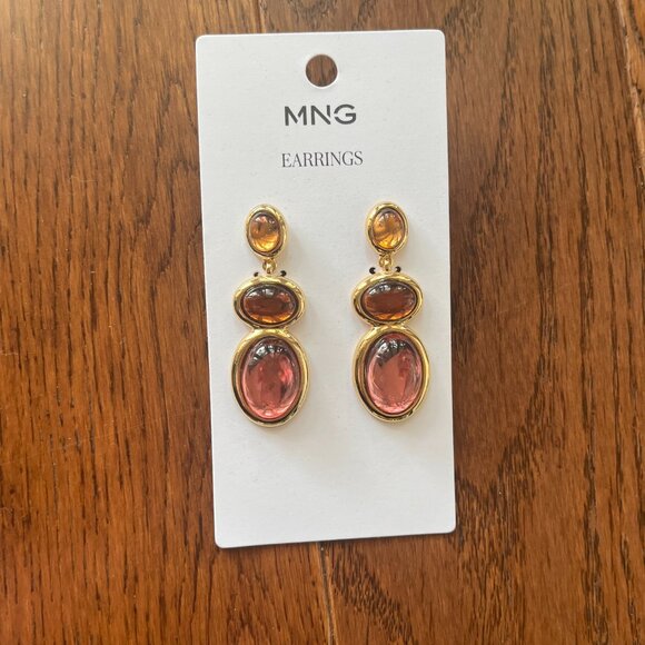 NWT - Mango Women's Earrings with Geometric Appliqué - Picture 4 of 7